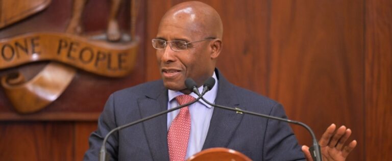 Minister of Industry, Investment and Commerce, Senator the Hon. Aubyn Hill, gives update at a post-Cabinet Press Conference on Wednesday (April 9) at Jamaica House.