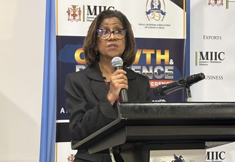 Permanent Secretary, Ministry of Industry, Investment and Commerce, Sancia Bennett Templer, addresses the Small Business Association of Jamaica (SBAJ) launch of the Growth and Resilience One-Day Working Conference on Wednesday (June 10) at The Jamaica Pegasus hotel in New Kingston. The conference will take place at the hotel on July 16.