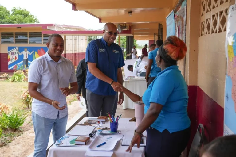 From left: Minister of Agriculture, Fisheries and Mining Floyd Green and Minister of State in the Ministry of Industry, Investment and Commerce.